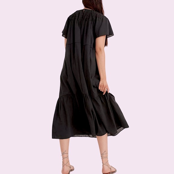 Madewell Embroidered Smoked Midi Dress - Picture 3 of 16